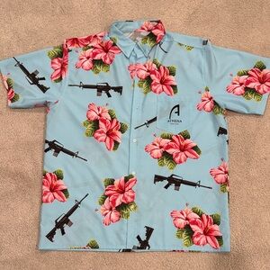 Athena Gun Club Light Blue Floral Men's Shirt